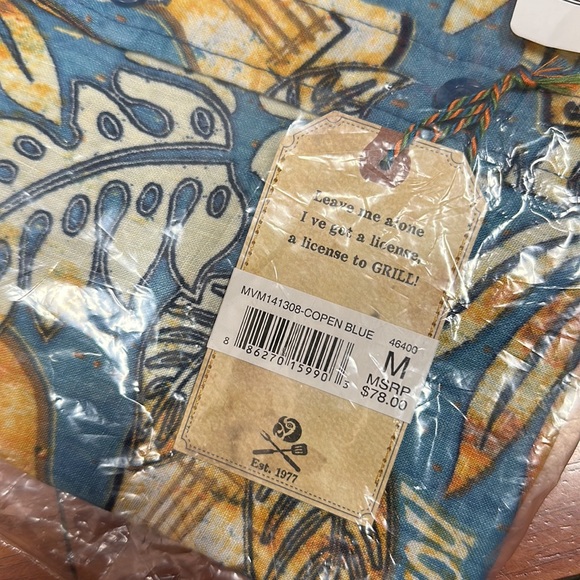 MARGARITAVILLE - BBQ Shirt! Copen Blue! BRAND NEW - NEVER WORN BEFORE WITH TAGS! - Picture 6 of 6